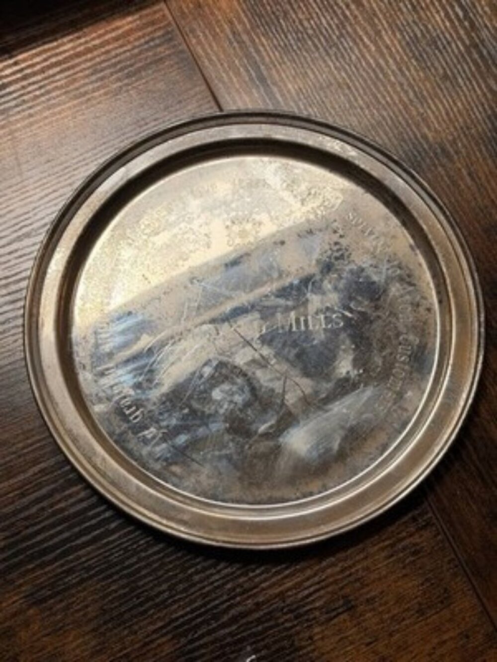 Vintage 8” Tiffany & Co 925 Sterling Silver Plate 9.7oz Rare Engraved - Picture 5 of 5